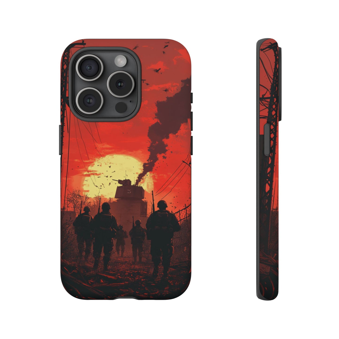 Dystopian Sunset Soldier Phone Case - iPhone, Google Pixel, Samsung Galaxy