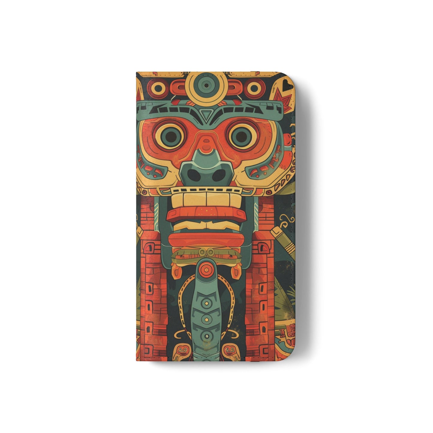 Aztec Totem Mask - Wallet Flip Case