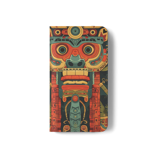 Aztec Totem Mask - Wallet Flip Case