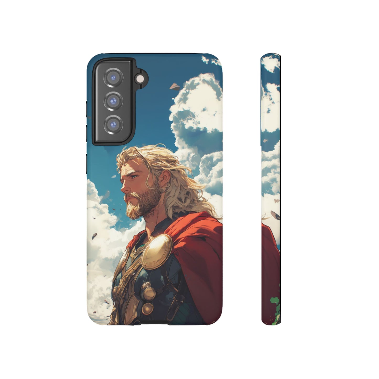 Celestial Protector: Anime-Style Thor Phone Case - iPhone, Google Pixel, Samsung