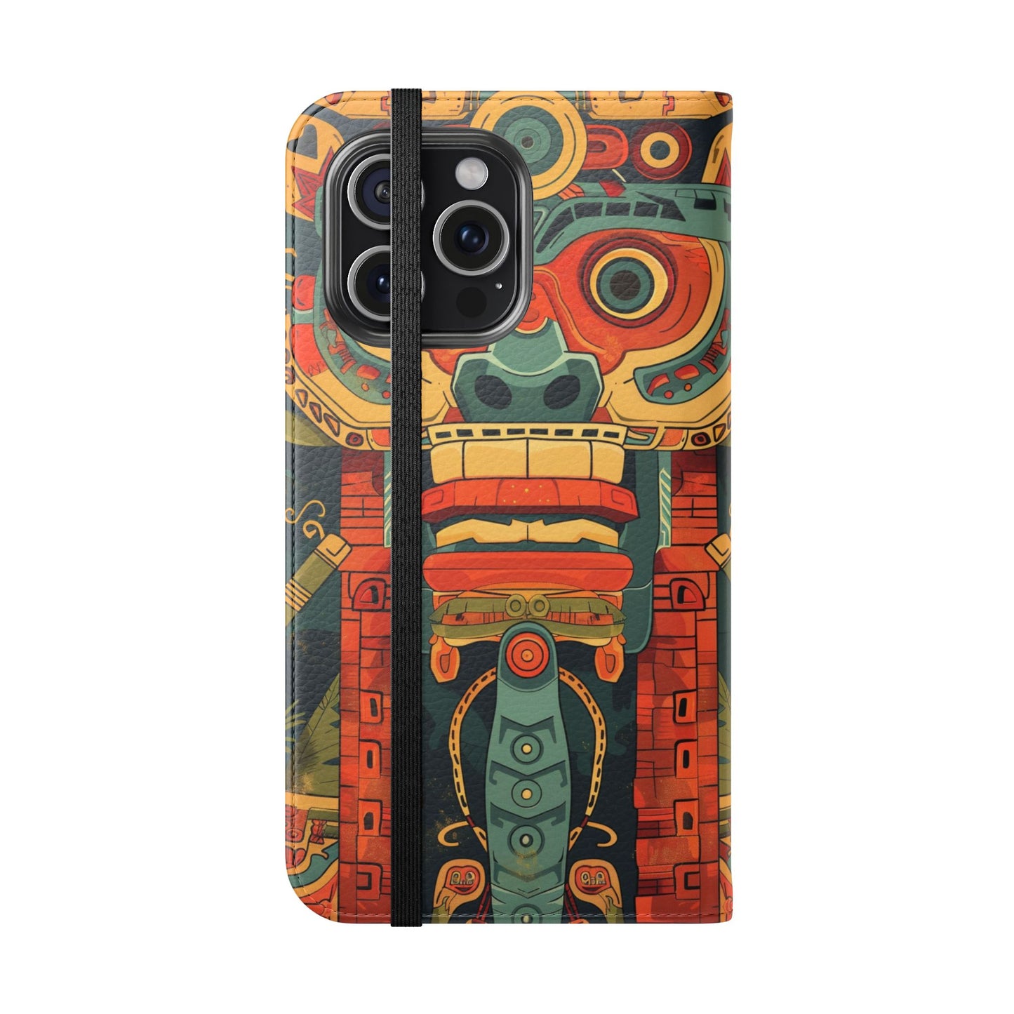 Aztec Totem Mask - Wallet Flip Case