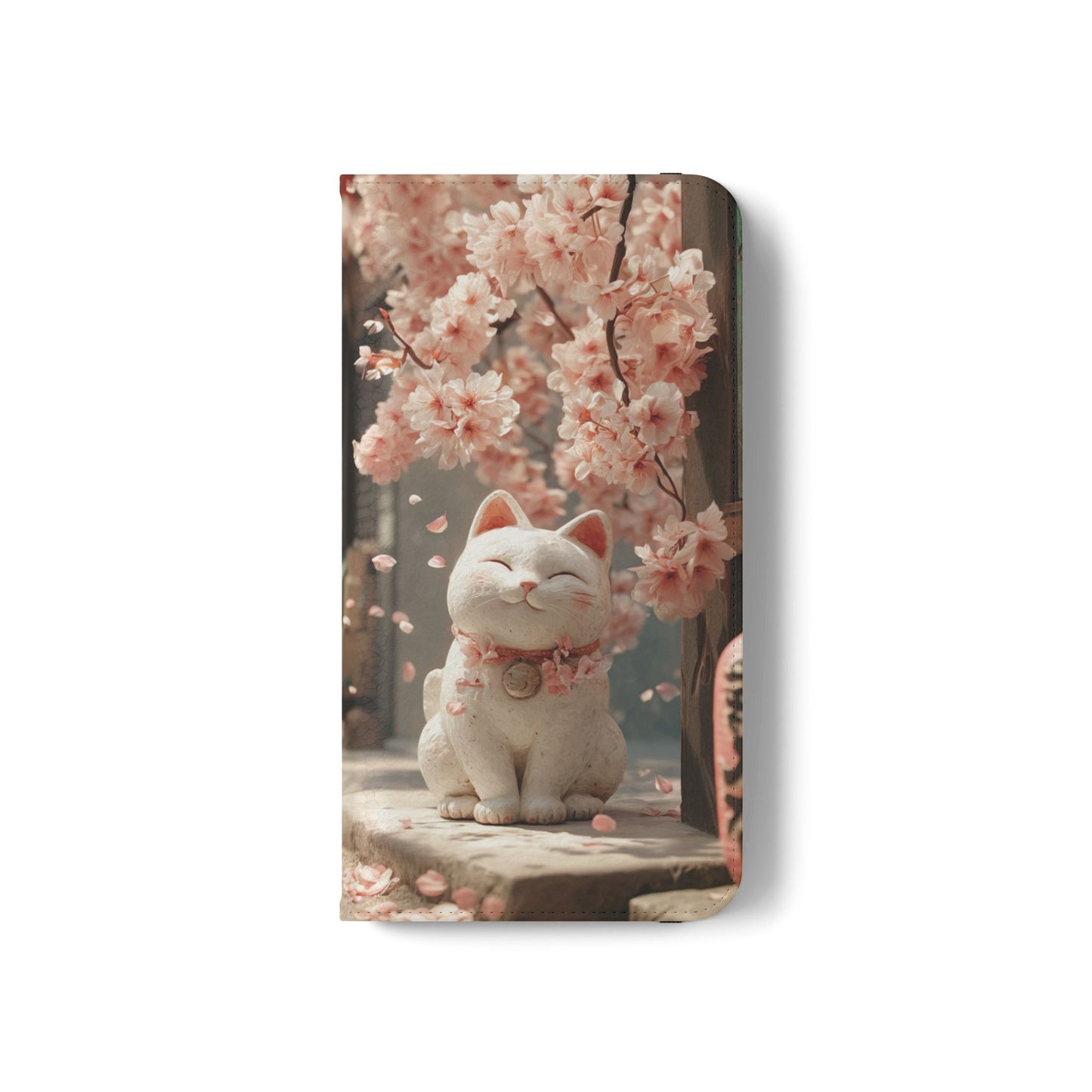 Sakura Lucky Cat - Wallet Flip Case