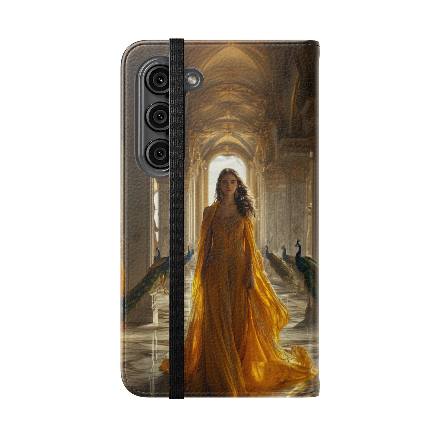 Hera Golden Palace Peacock Goddess - Wallet Flip Case