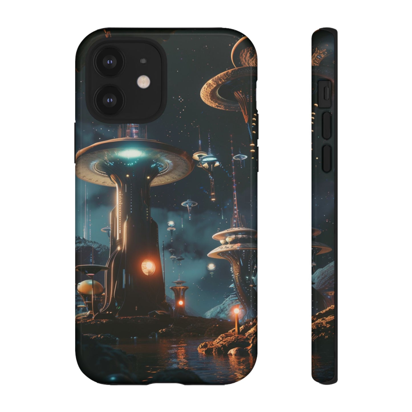 Futuristic Alien City - iPhone, Google Pixel, Samsung Galaxy