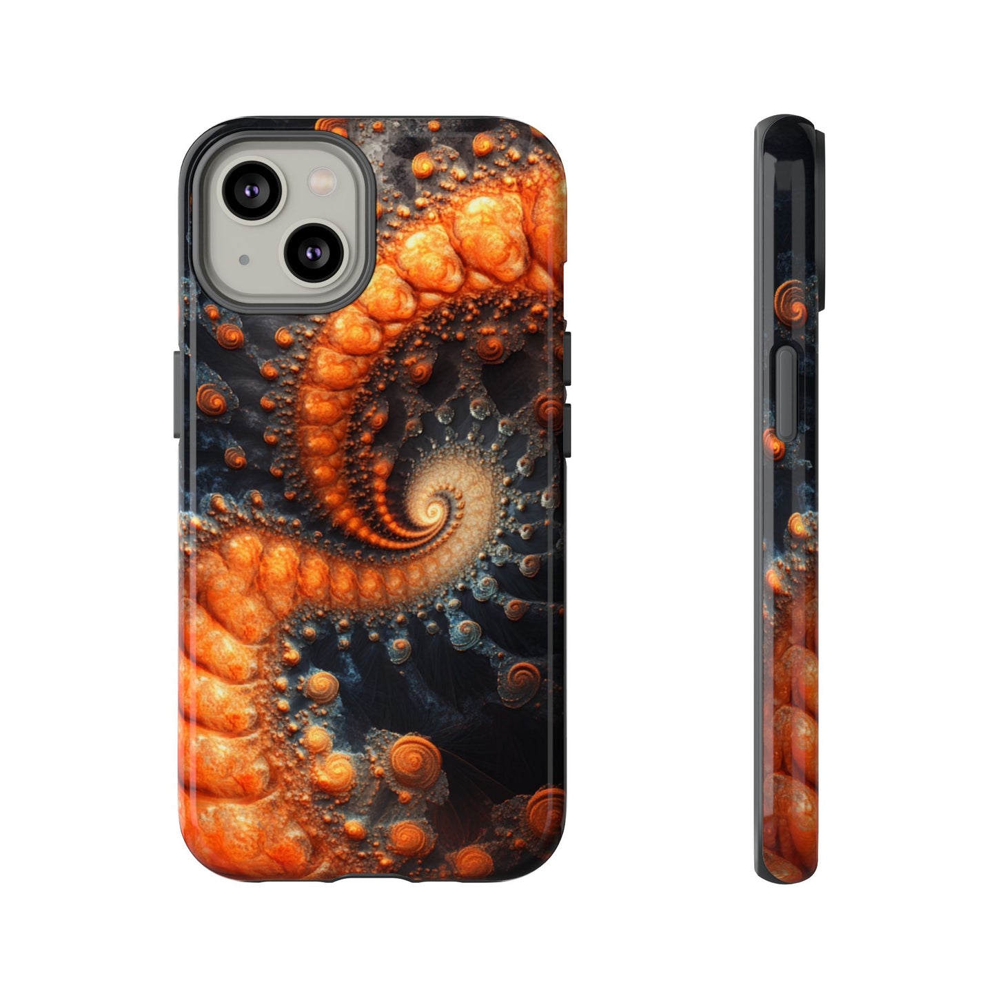 Amber Spiral Fractal – Tough iPhone Case