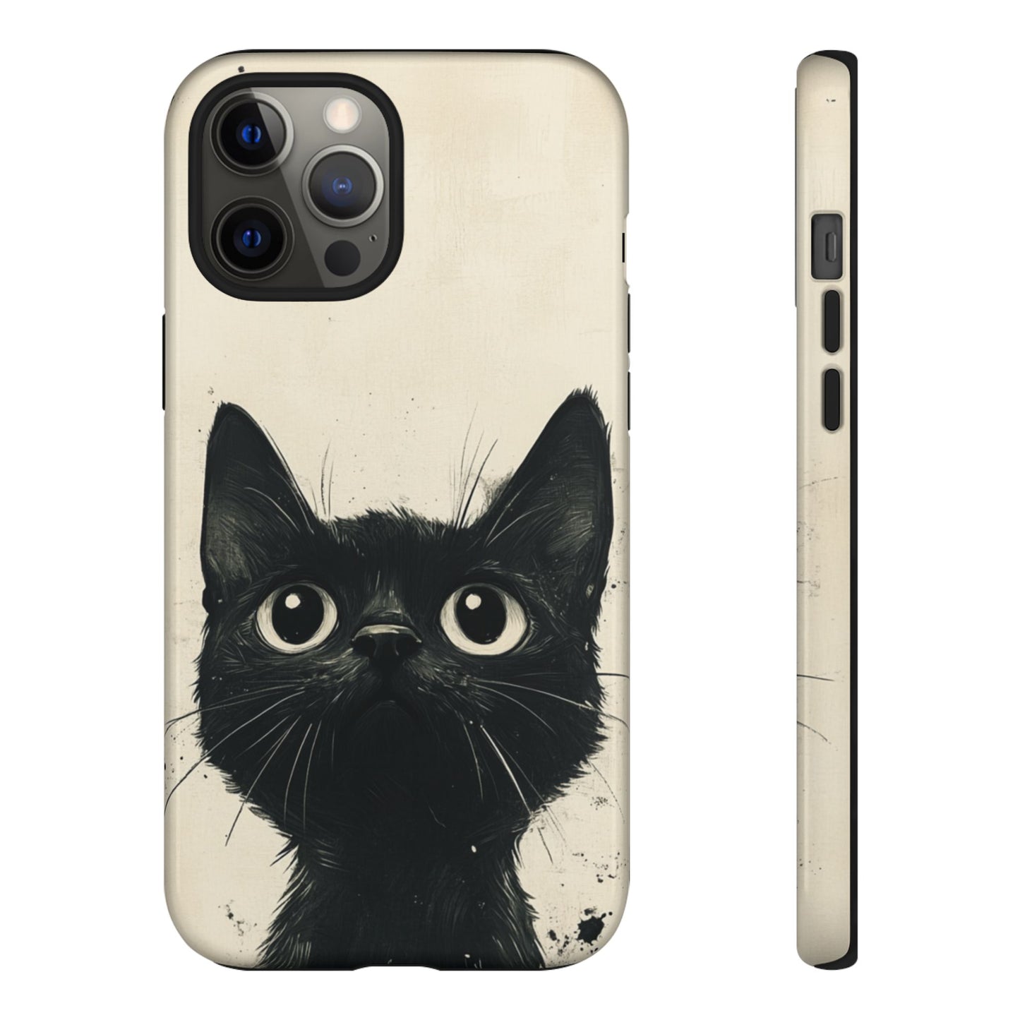 Black Cat Ink Sketch - Tough iPhone Case
