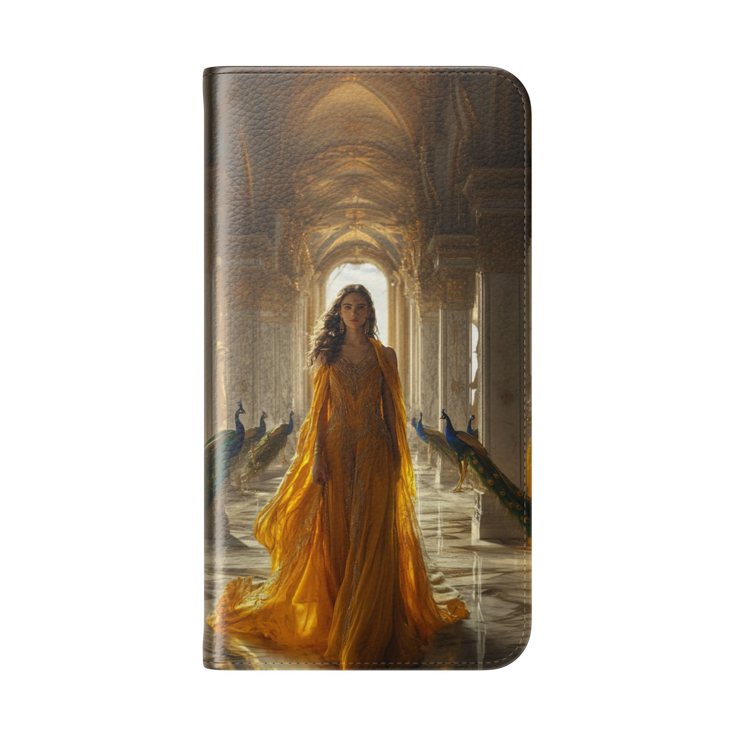 Hera Golden Palace Peacock Goddess - Wallet Flip Case