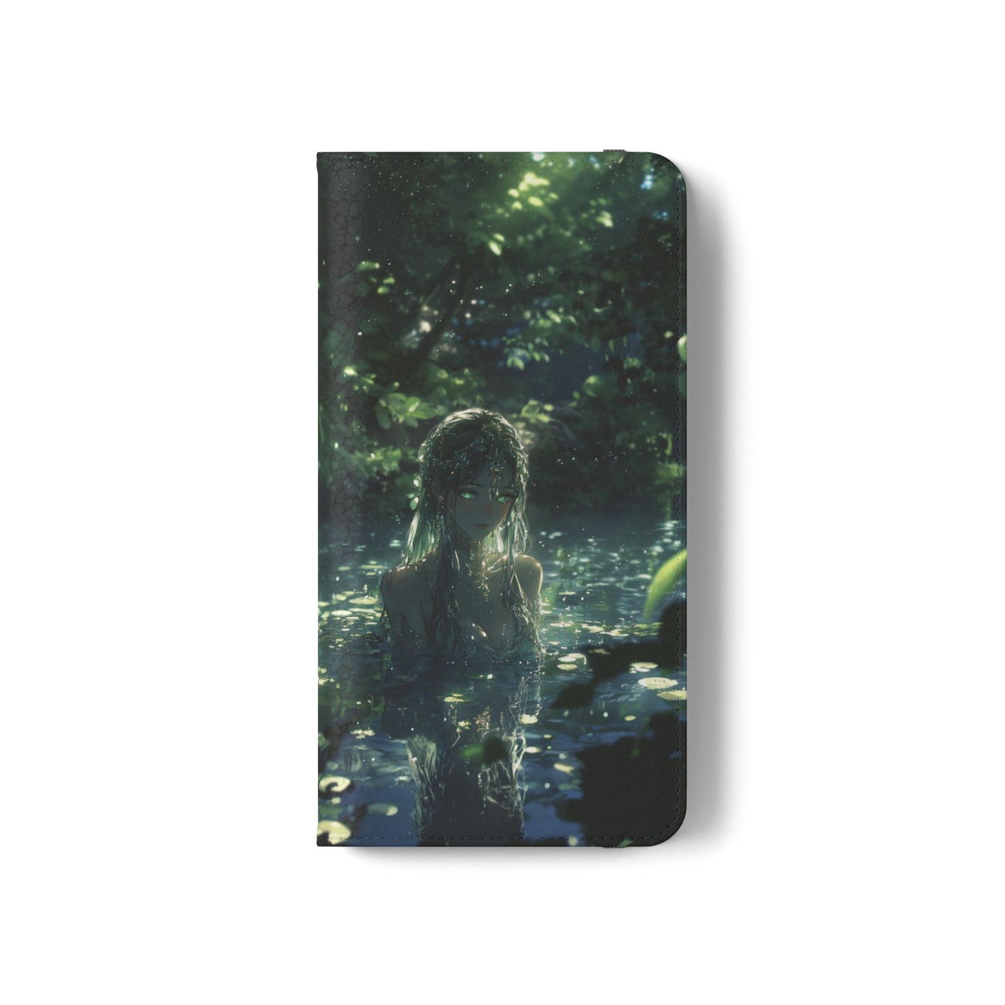 Forest Water Nymph Green Eyes Pond - Wallet Flip Case