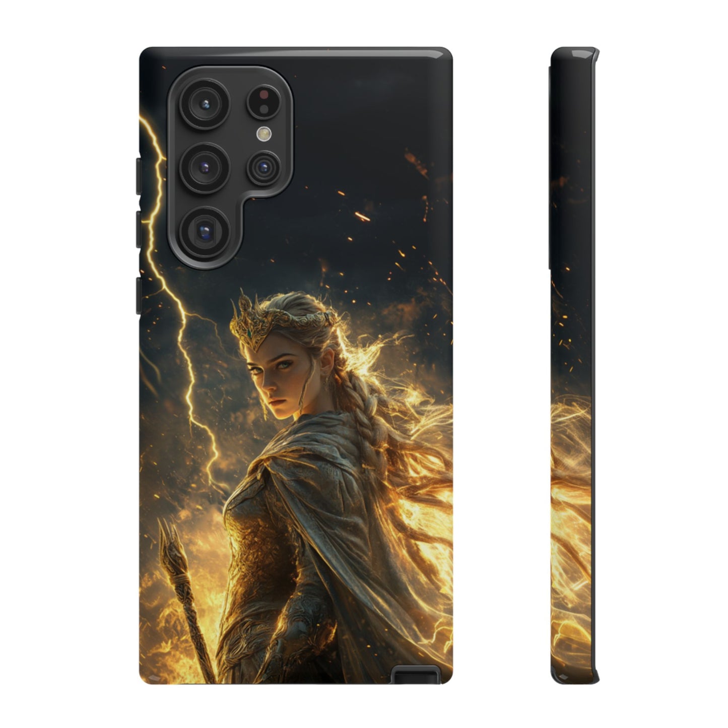 Elf Queen Golden Lightning Storm Crown - Tough Samsung Galaxy Case