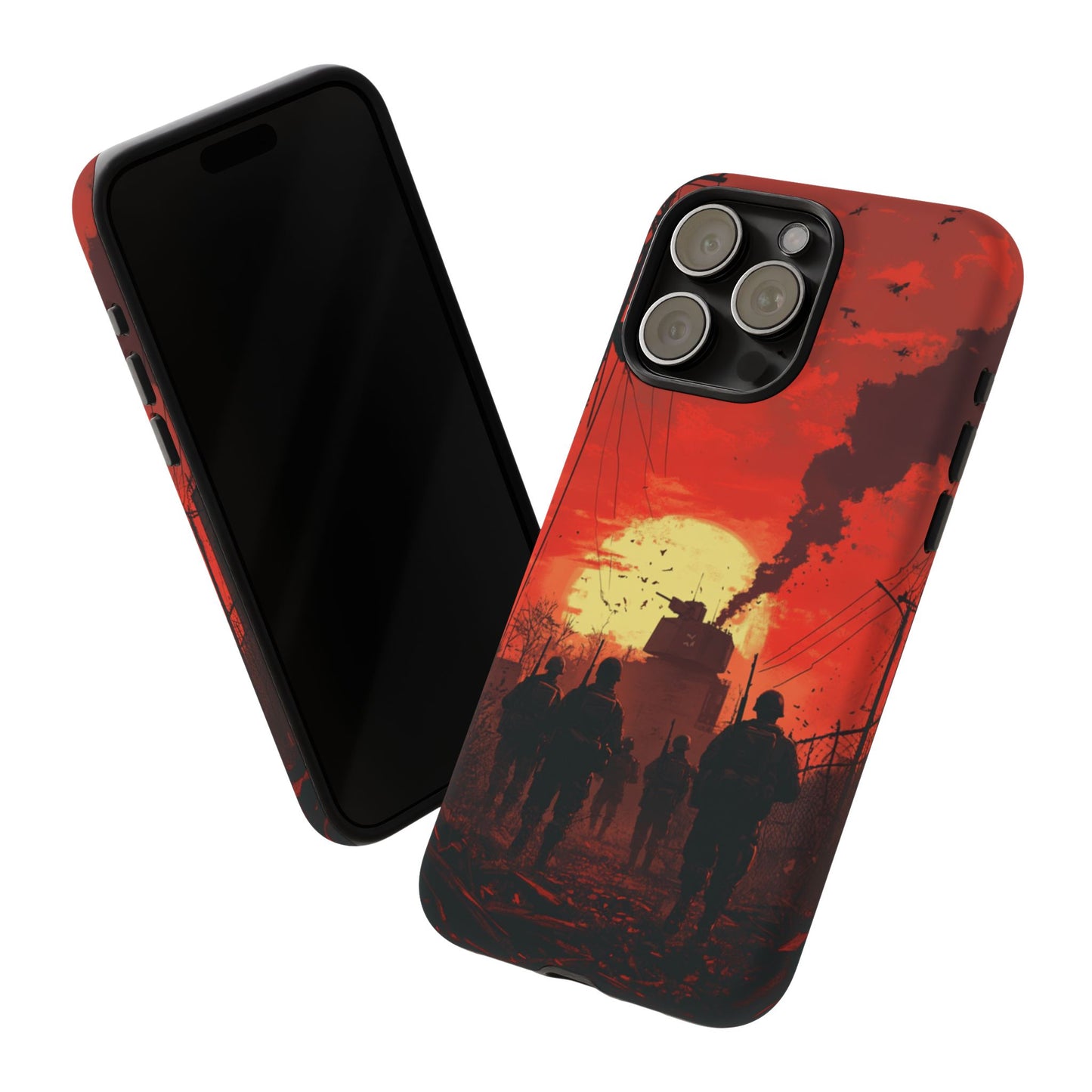 Dystopian Sunset Soldier Phone Case - iPhone, Google Pixel, Samsung Galaxy