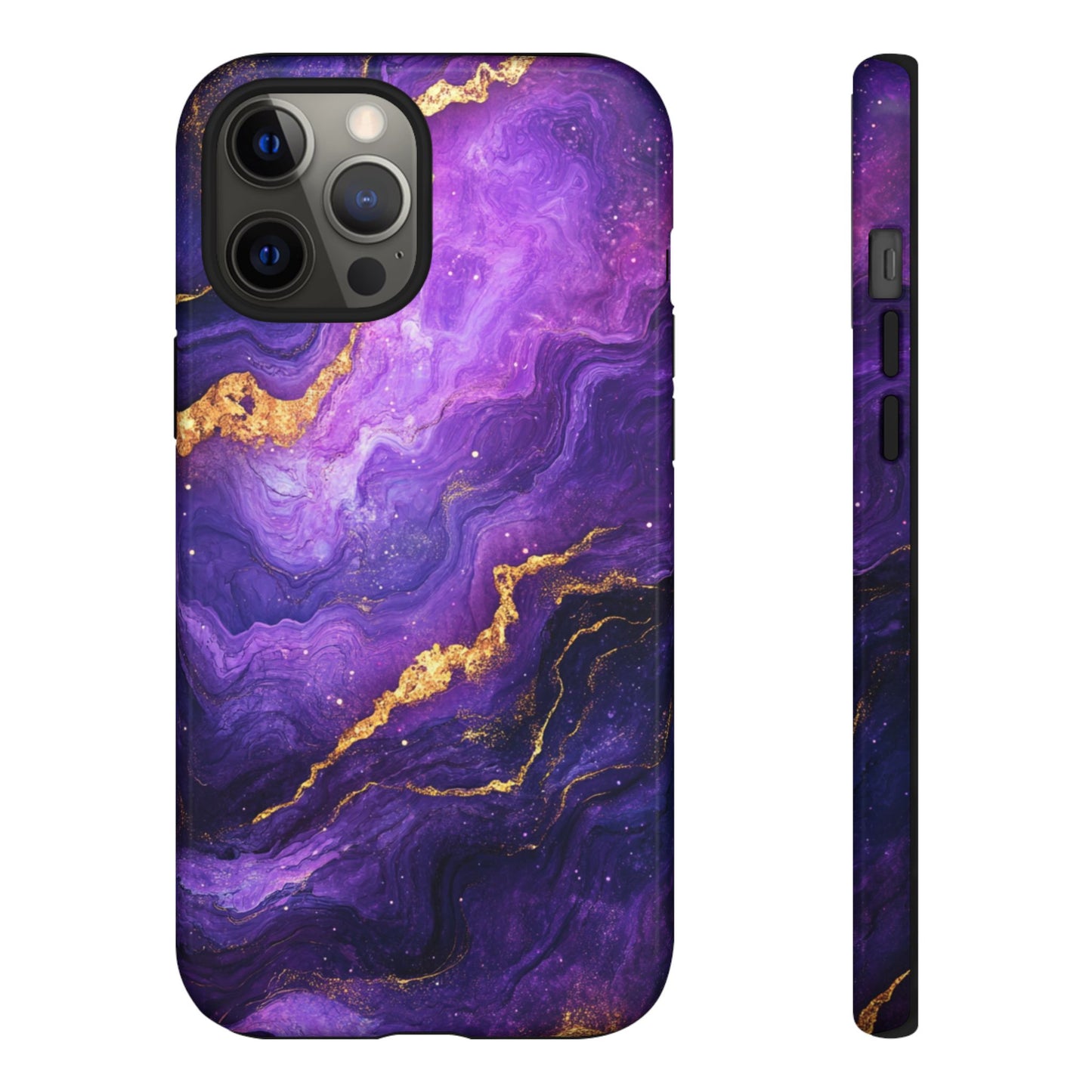 Amethyst Gold Marble – Tough iPhone Case