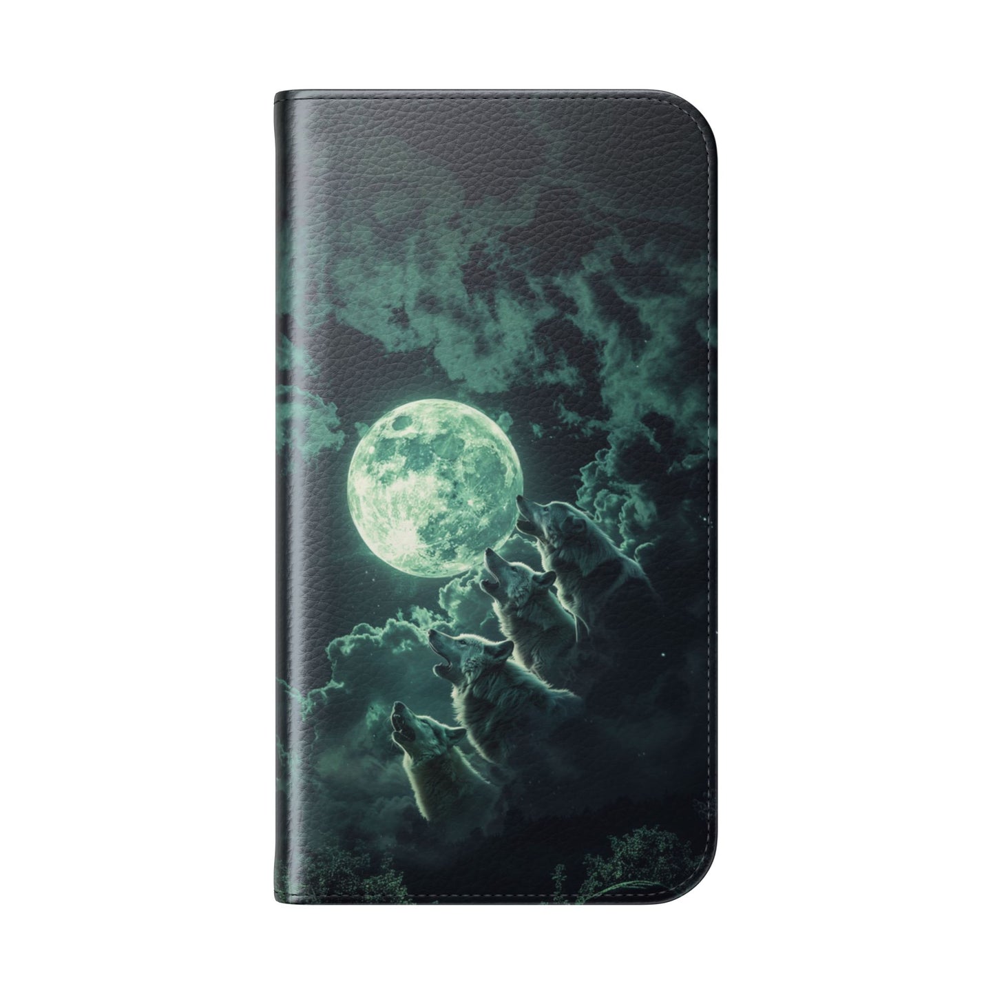 Moonlit Wolf Chorus - Wallet Flip Case