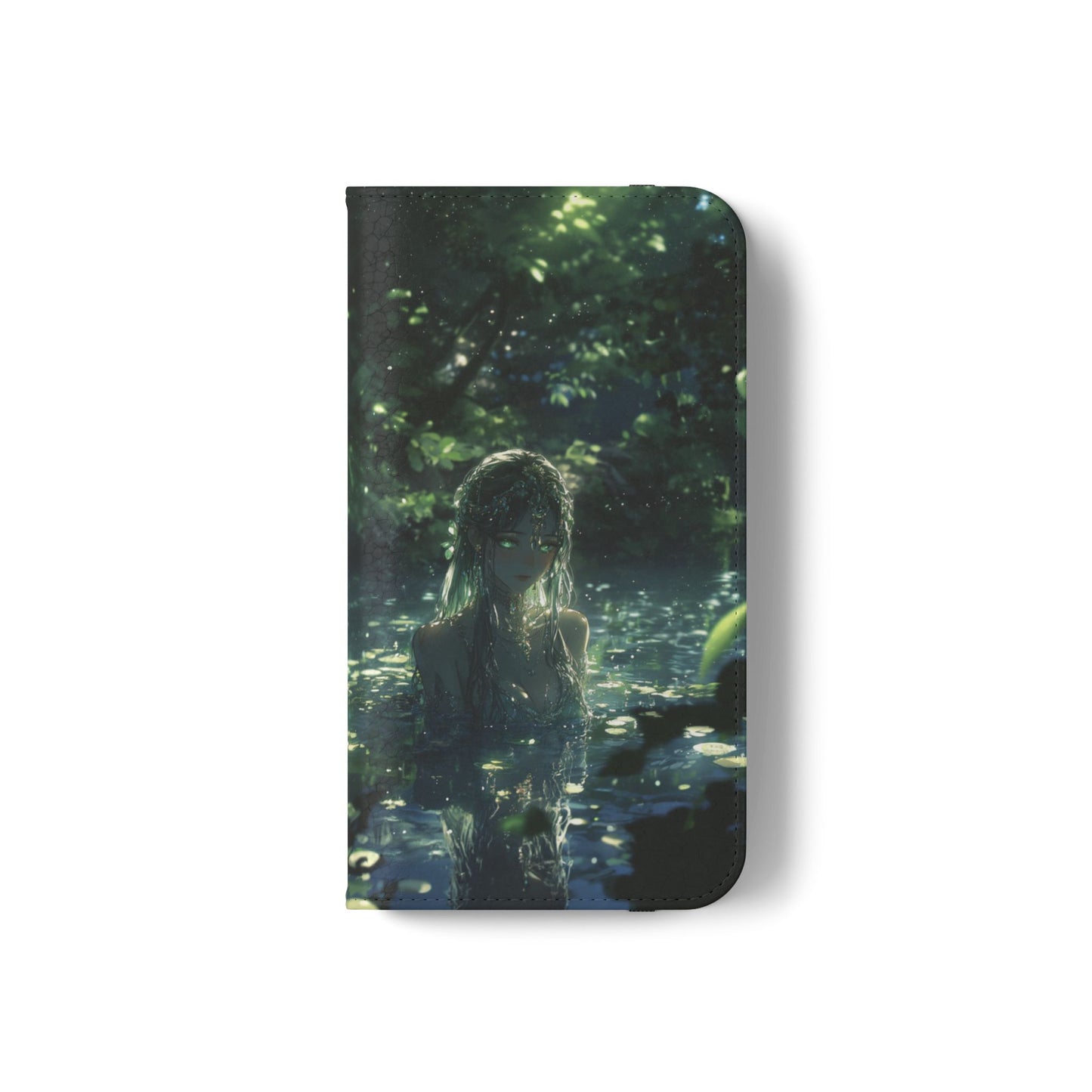 Forest Water Nymph Green Eyes Pond - Wallet Flip Case