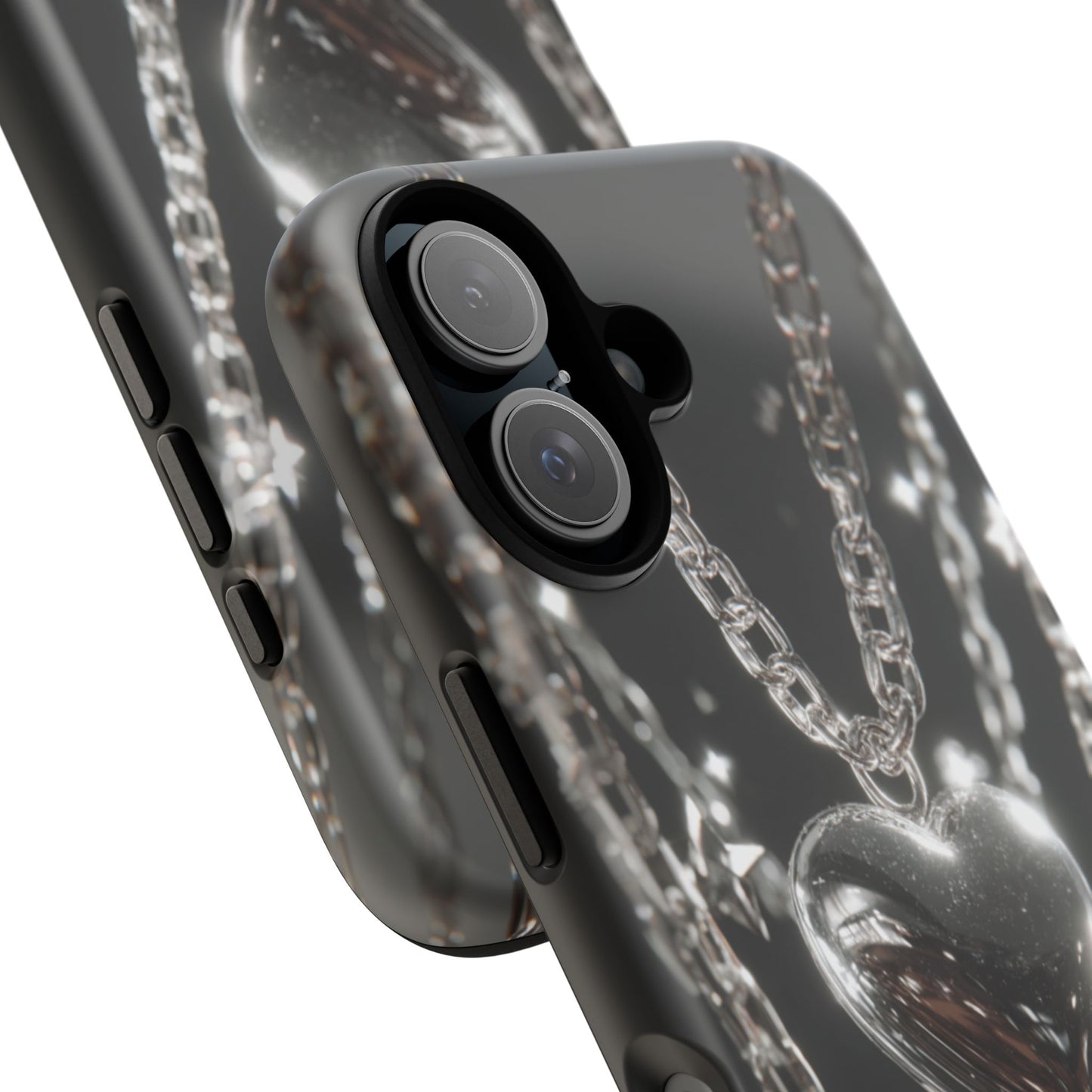 Silver Heart Chains - Tough iPhone Case
