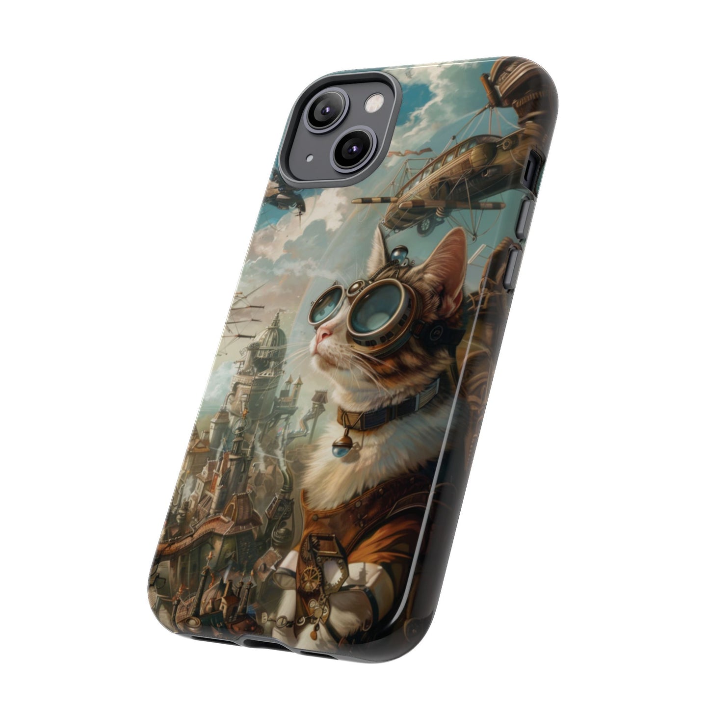 Steampunk Cat Adventurer - iPhone, Google Pixel, Samsung Galaxy