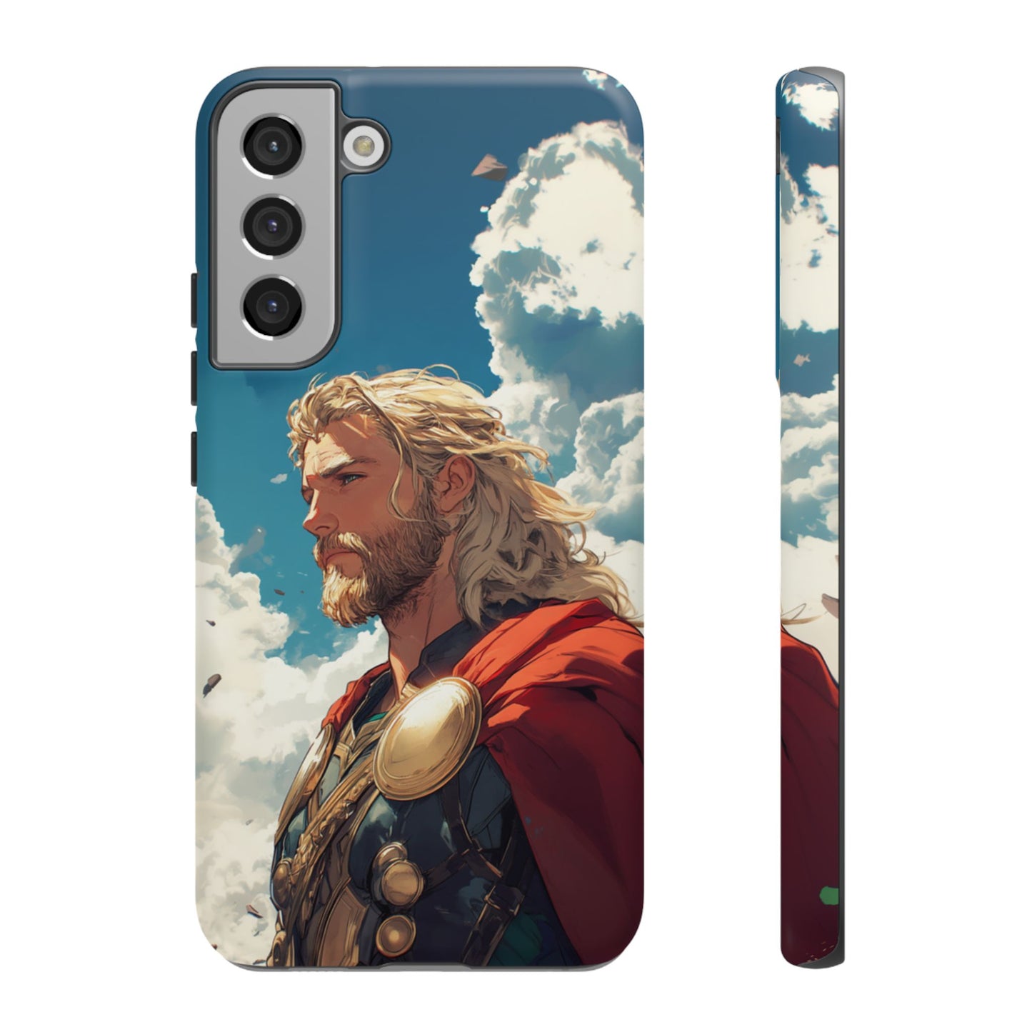 Celestial Protector: Anime-Style Thor Phone Case - iPhone, Google Pixel, Samsung