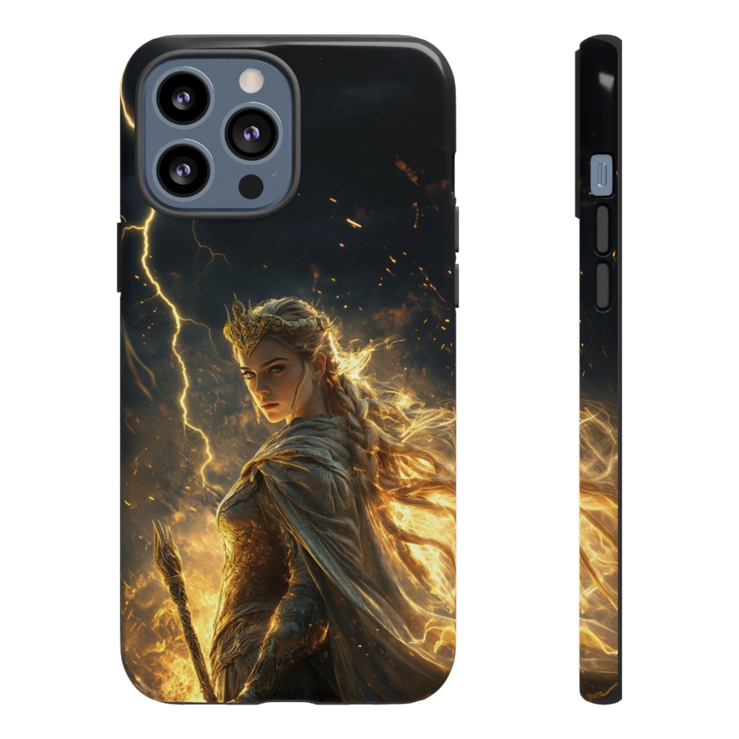 Elf Queen Golden Lightning Storm Crown - Tough iPhone Case