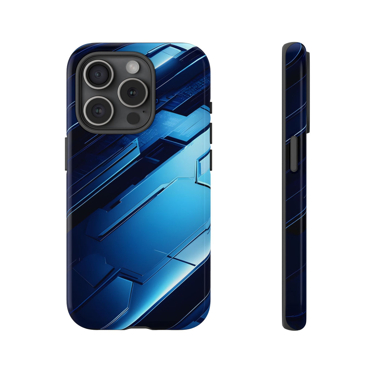 Blue Tech Matrix - Tough iPhone Case