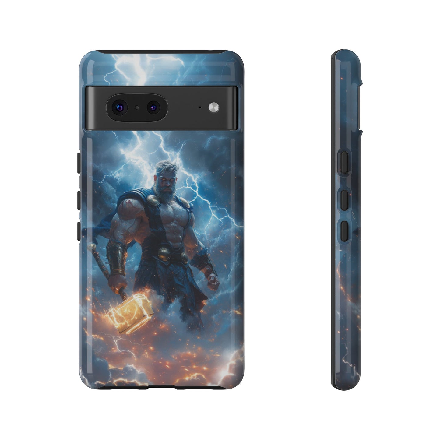 Thunderous Might: Thor Wielding Mjölnir Phone Case - iPhone, Google Pixel, Samsung