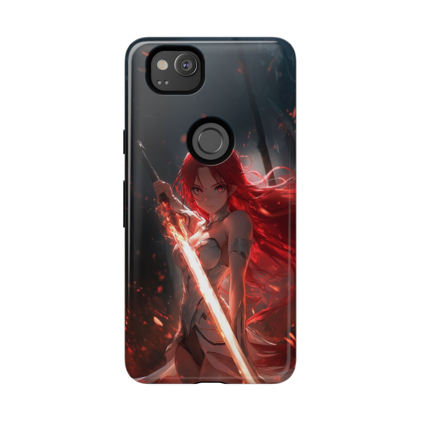 Crimson Ember Warrior – Tough Google Pixel Case