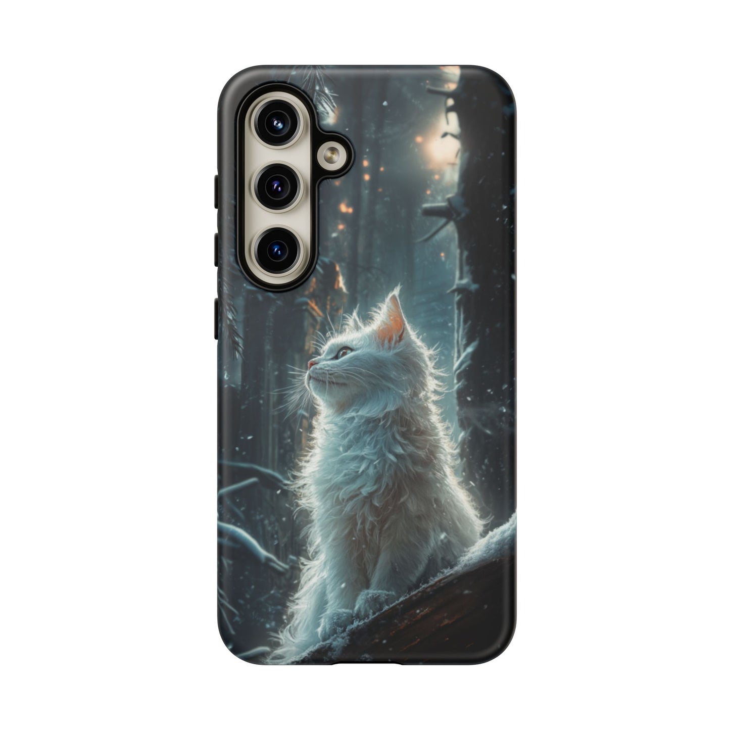 Winter Enchantment White Cat Phone Case - iPhone, Google Pixel, Samsung Galaxy