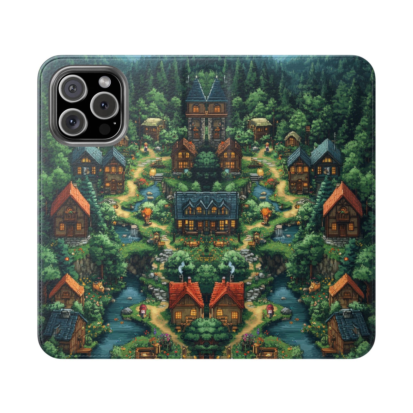 Pixel Forest Hamlet - Wallet Flip Case
