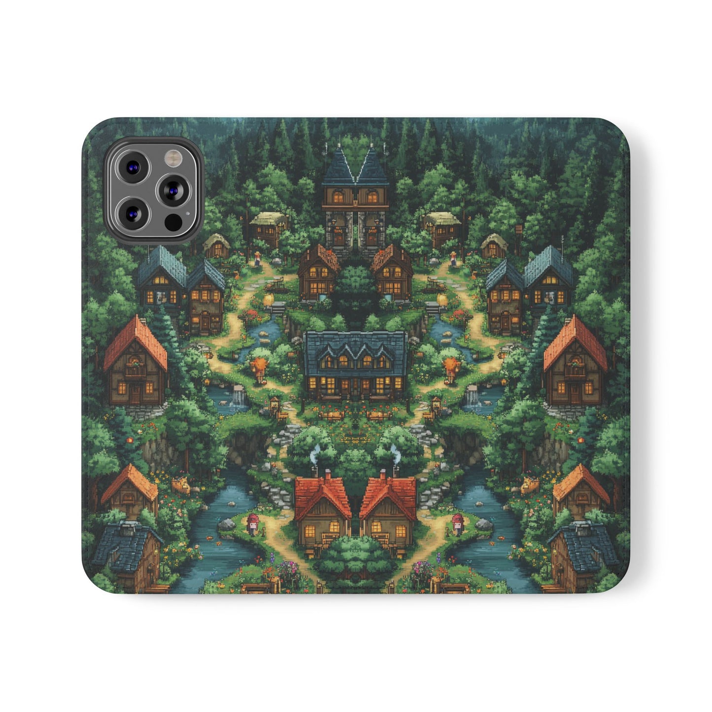 Pixel Forest Hamlet - Wallet Flip Case