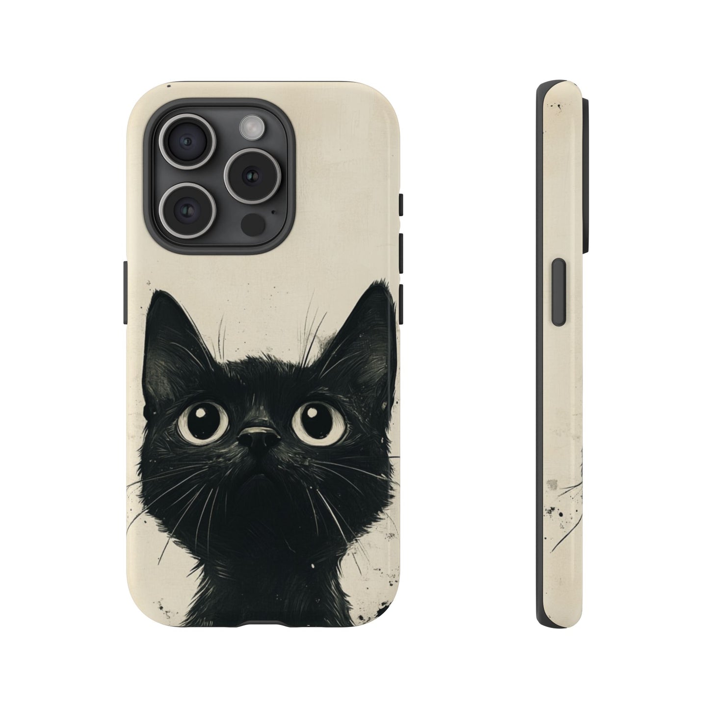 Black Cat Ink Sketch - Tough iPhone Case