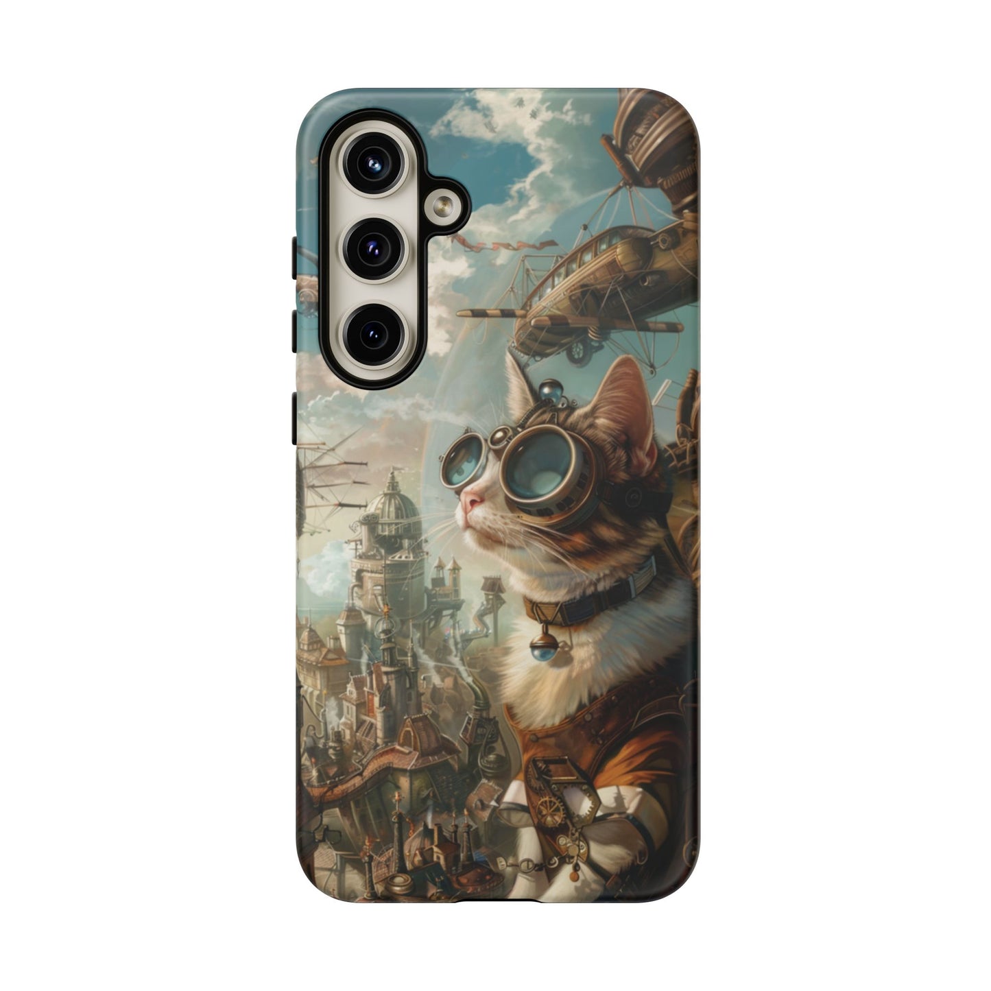 Steampunk Cat Adventurer - iPhone, Google Pixel, Samsung Galaxy