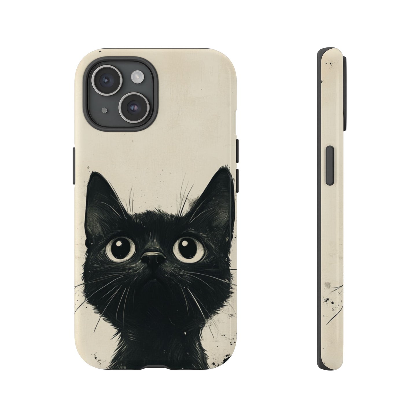 Black Cat Ink Sketch - Tough iPhone Case