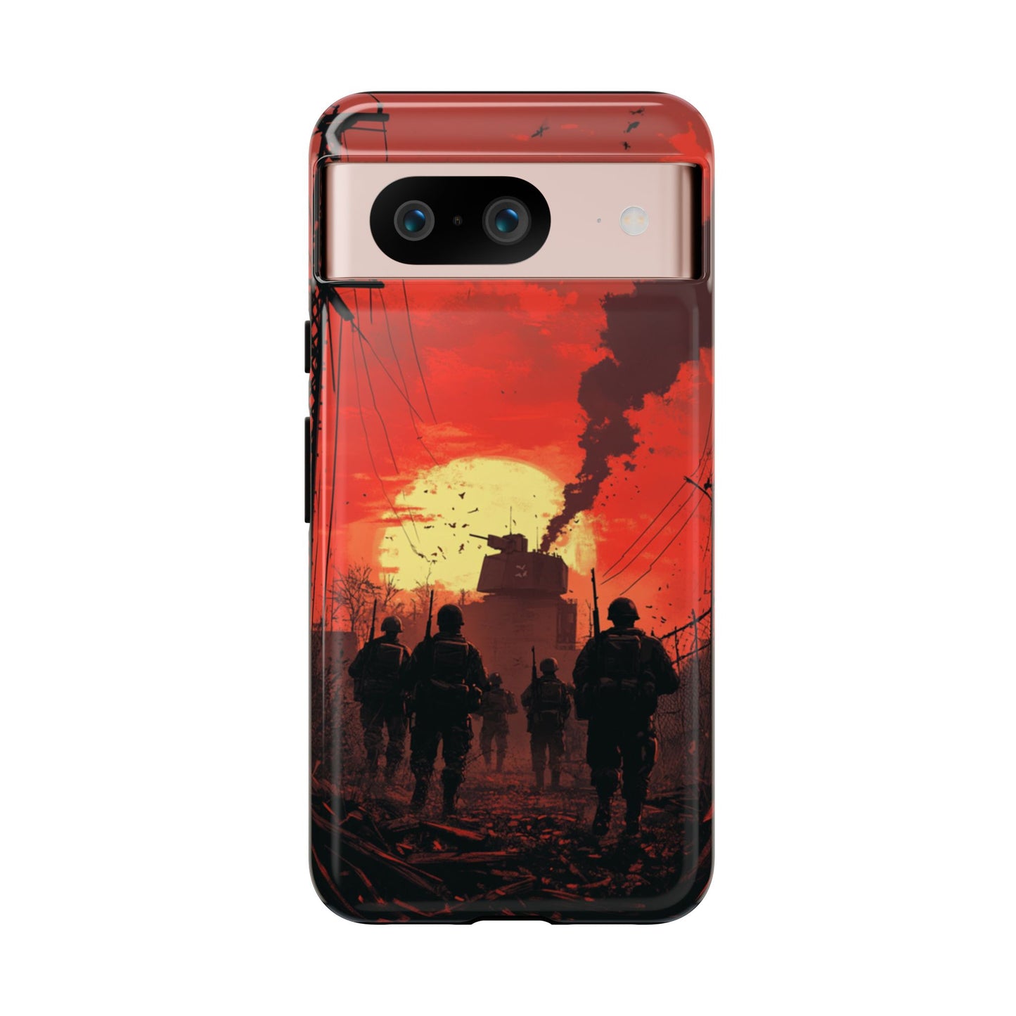 Dystopian Sunset Soldier Phone Case - iPhone, Google Pixel, Samsung Galaxy