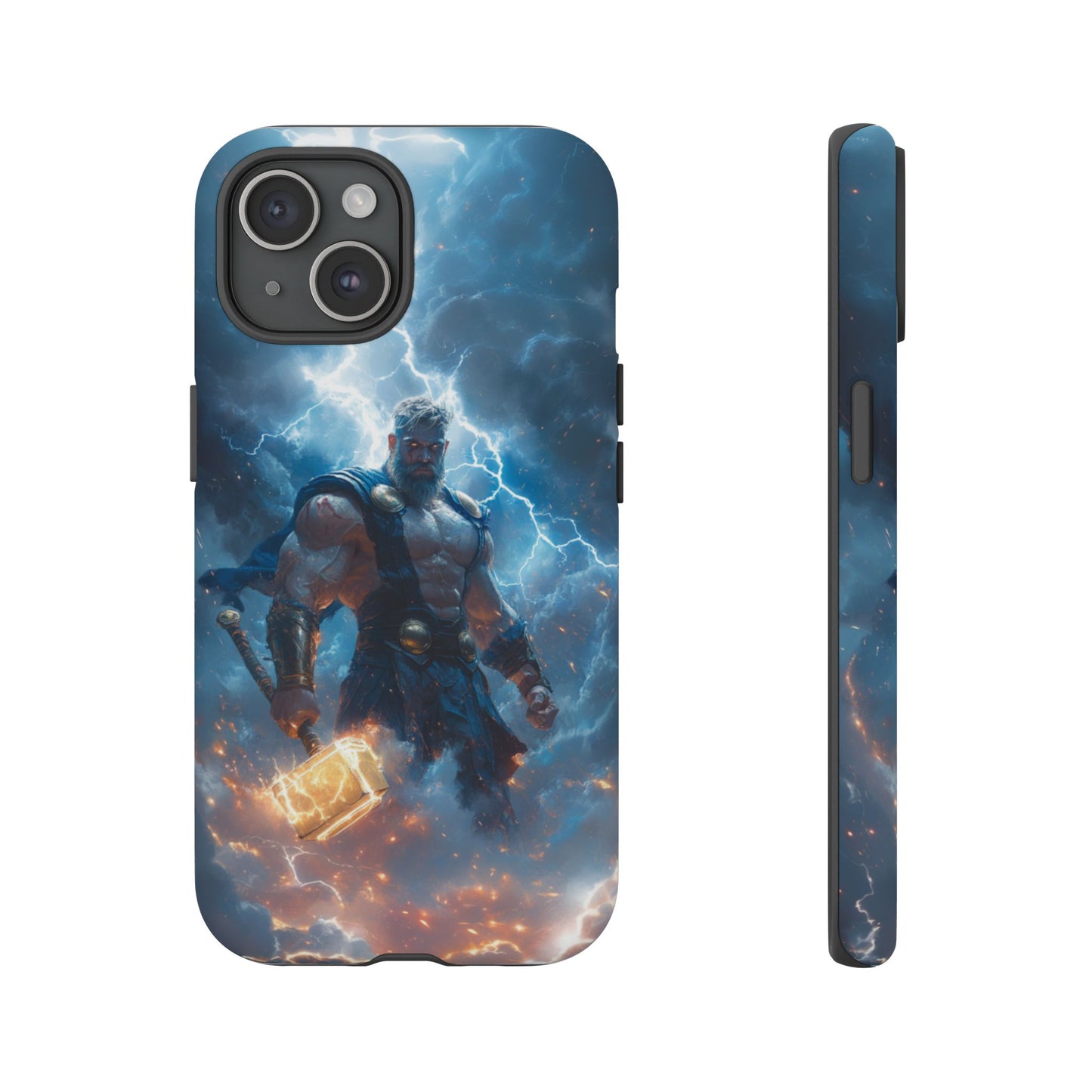 Thunderous Might: Thor Wielding Mjölnir Phone Case - iPhone, Google Pixel, Samsung