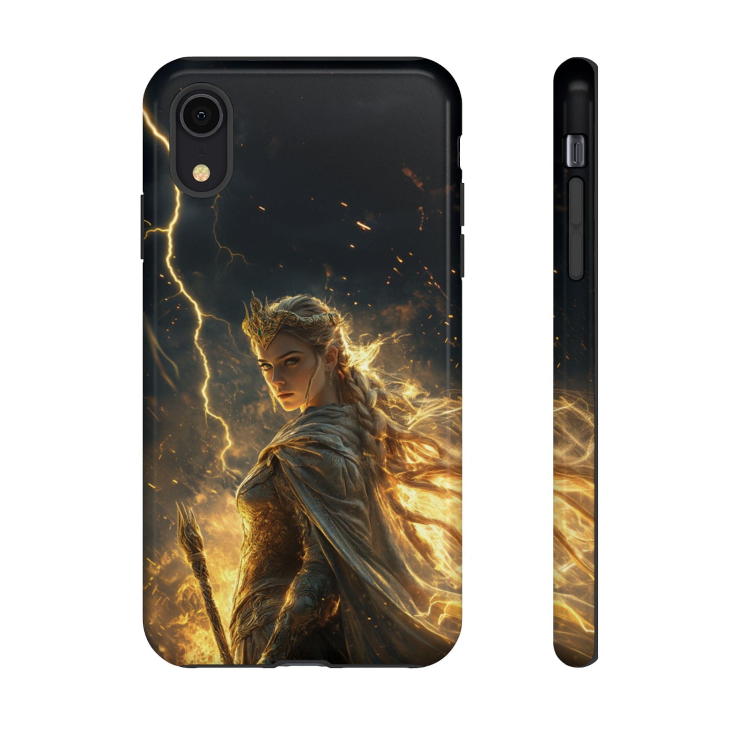 Elf Queen Golden Lightning Storm Crown - Tough iPhone Case