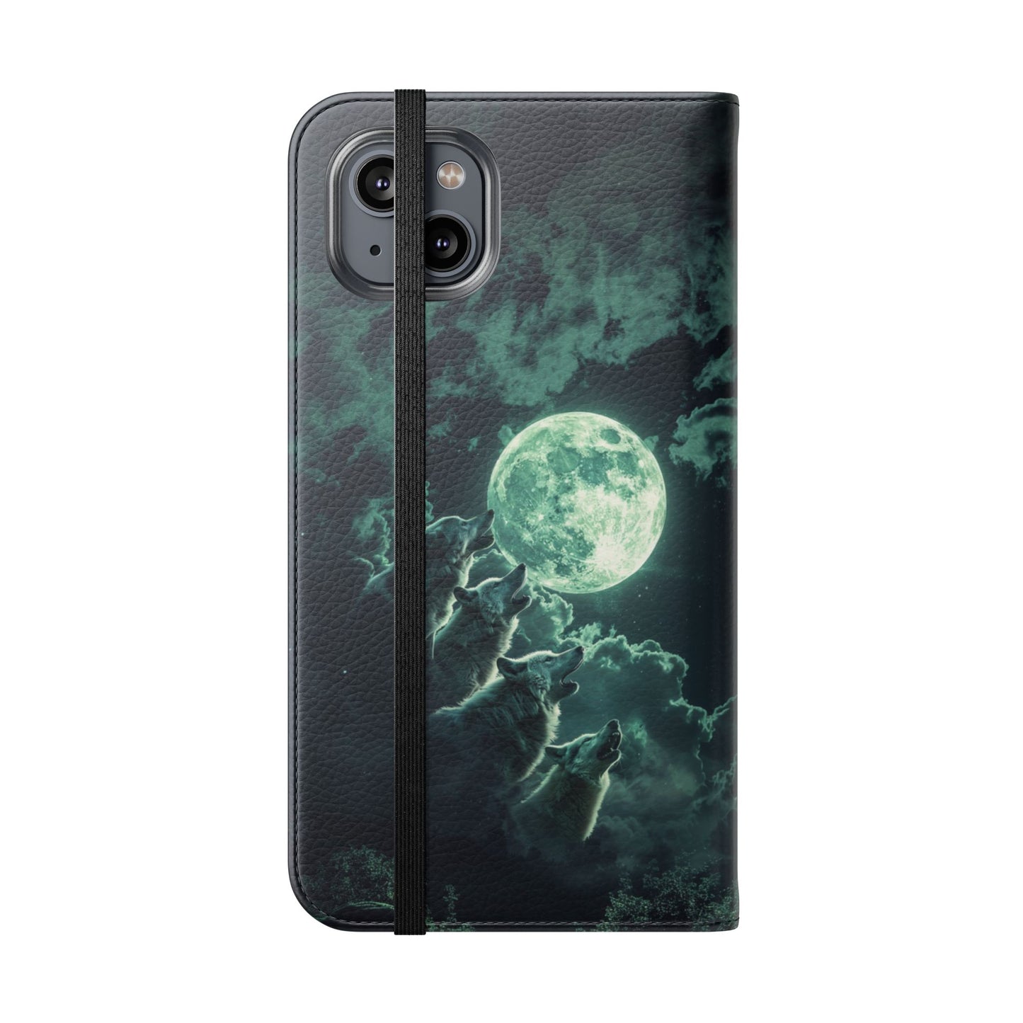 Moonlit Wolf Chorus - Wallet Flip Case
