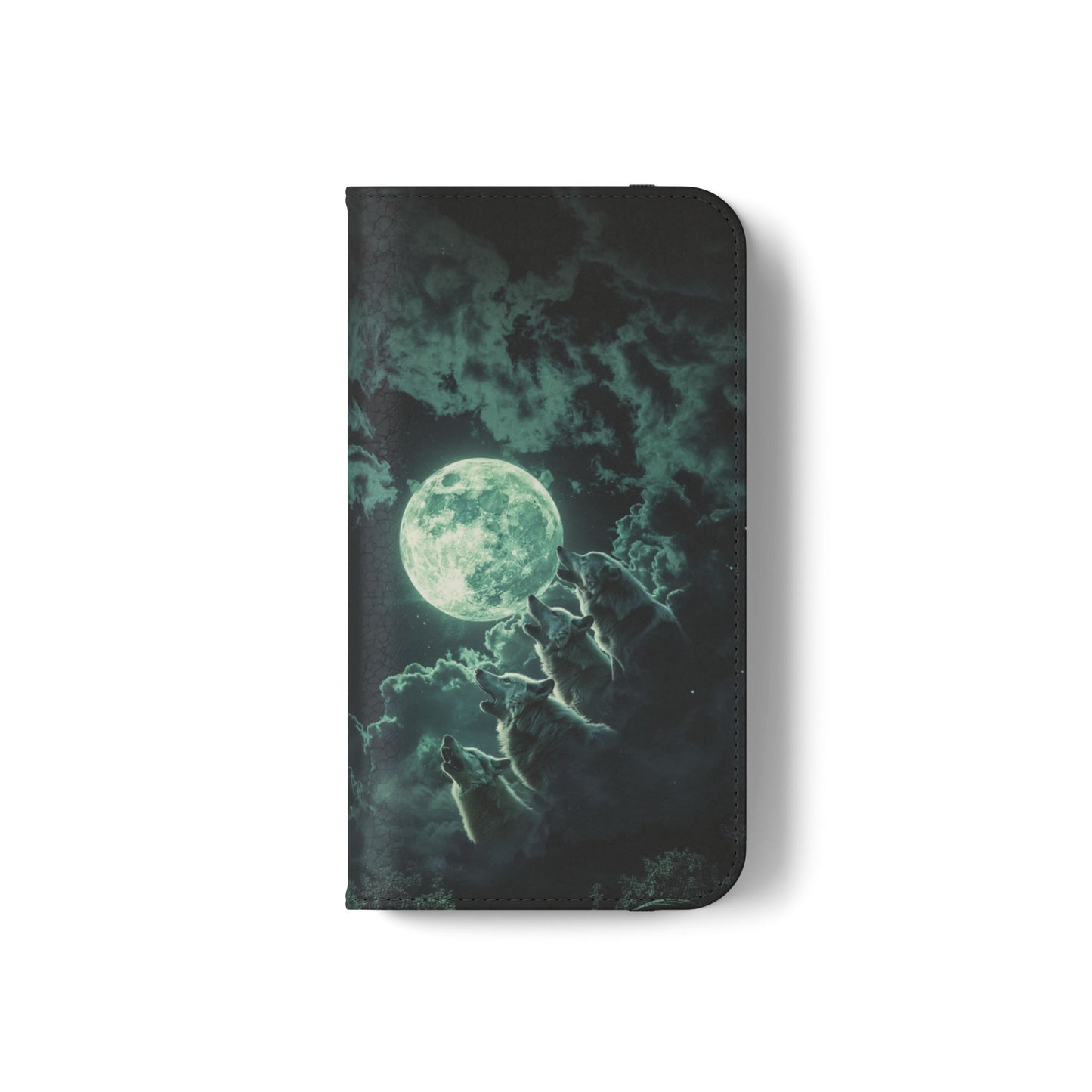 Moonlit Wolf Chorus - Wallet Flip Case