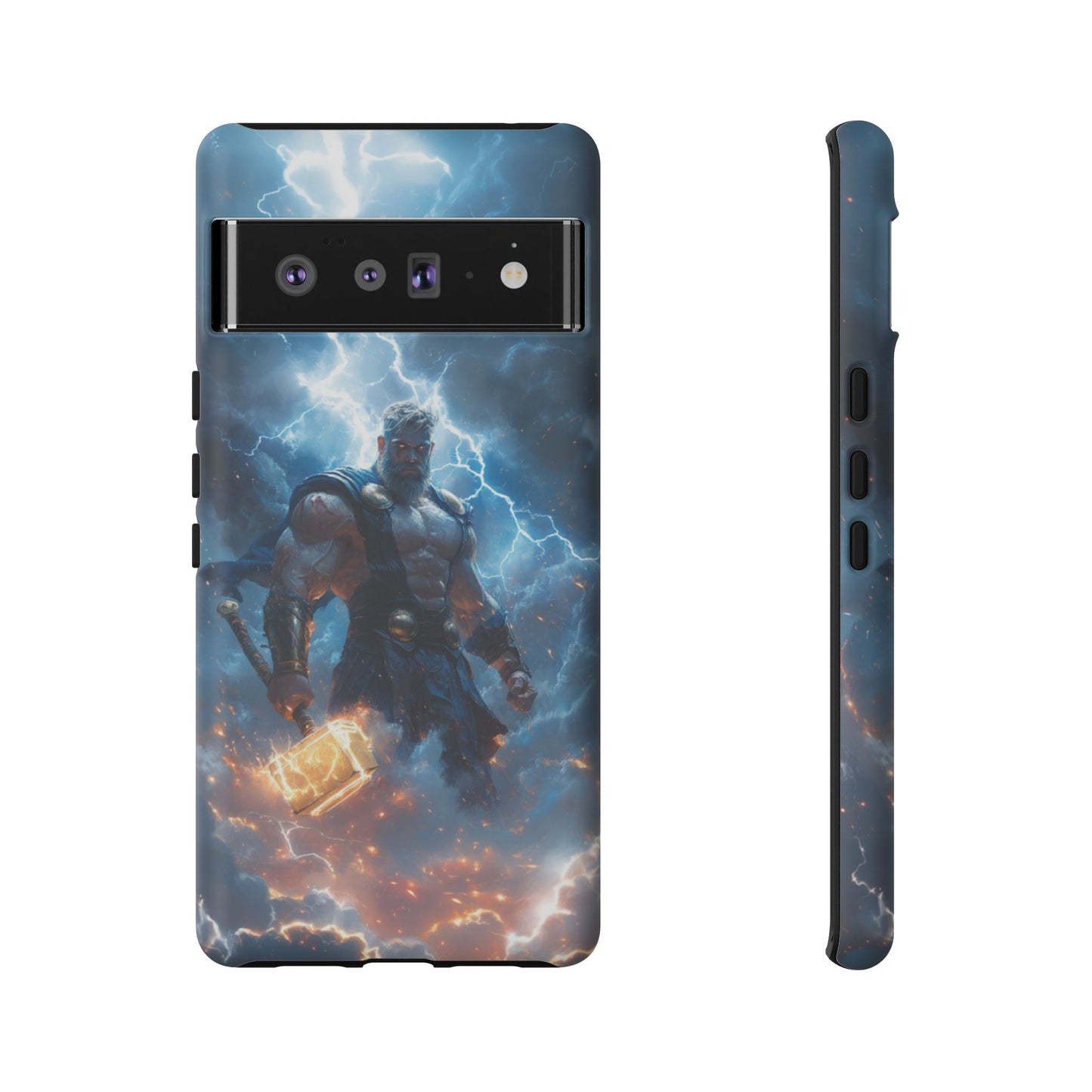 Thunderous Might: Thor Wielding Mjölnir Phone Case - iPhone, Google Pixel, Samsung