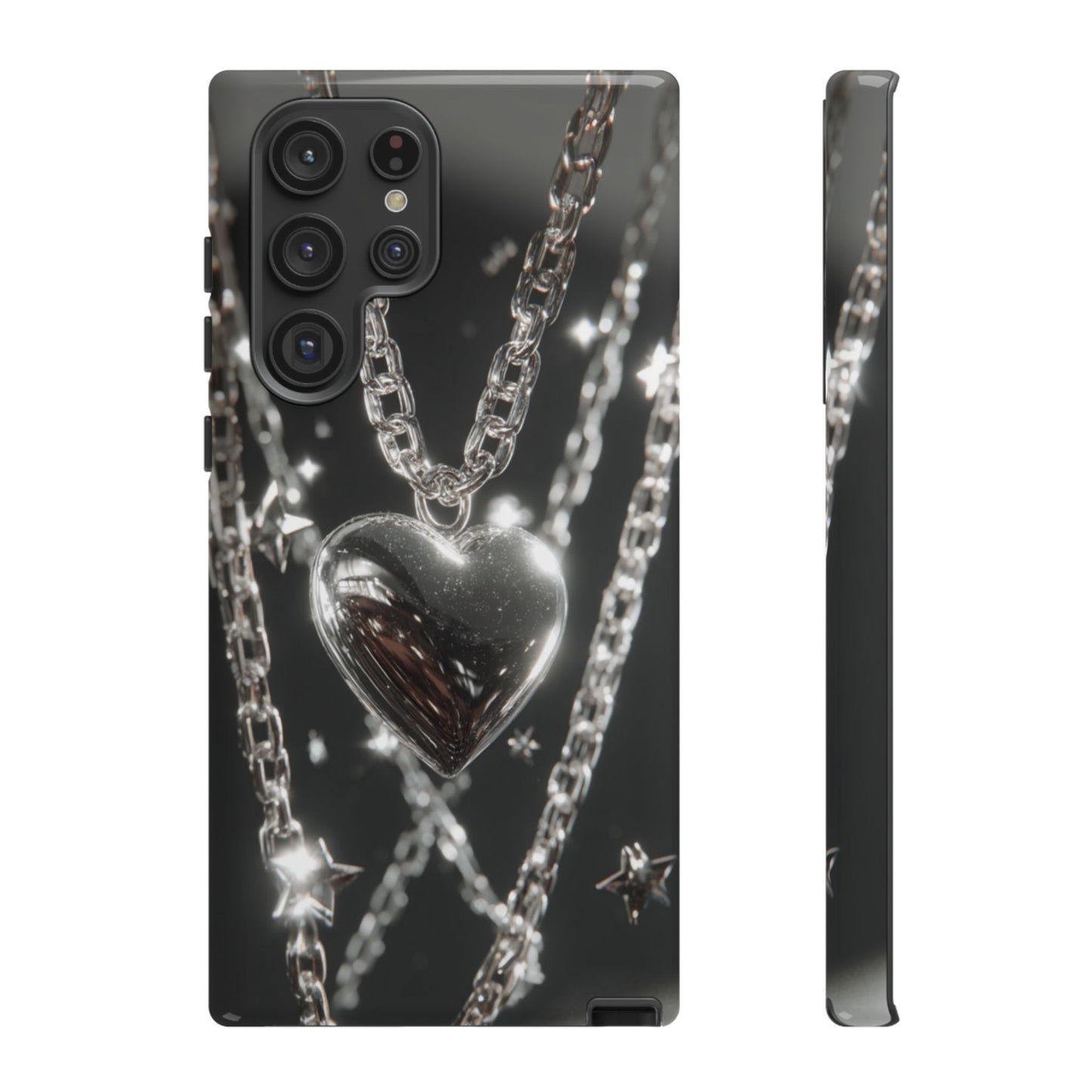 Silver Heart Chains - Tough Samsung Galaxy Case