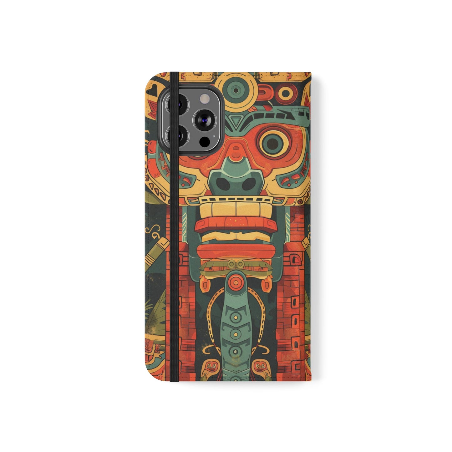 Aztec Totem Mask - Wallet Flip Case