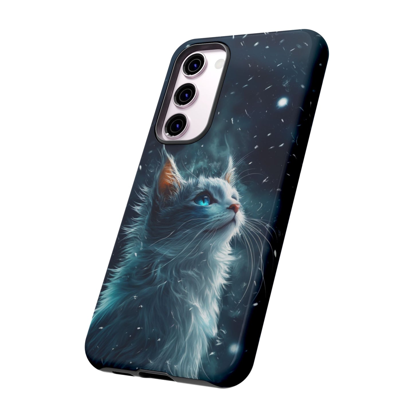 Ethereal Gaze White Cat Phone Case - iPhone, Google Pixel, Samsung Galaxy