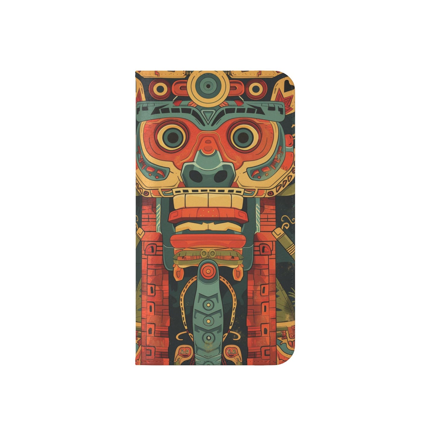 Aztec Totem Mask - Wallet Flip Case