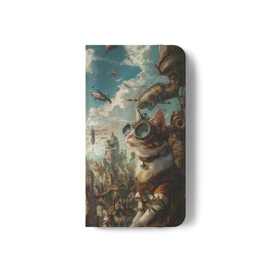 Steampunk Aviator Cat - Wallet Flip Case