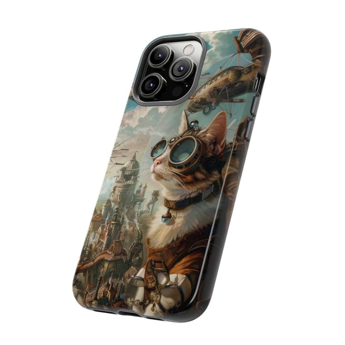 Steampunk Cat Adventurer - iPhone, Google Pixel, Samsung Galaxy