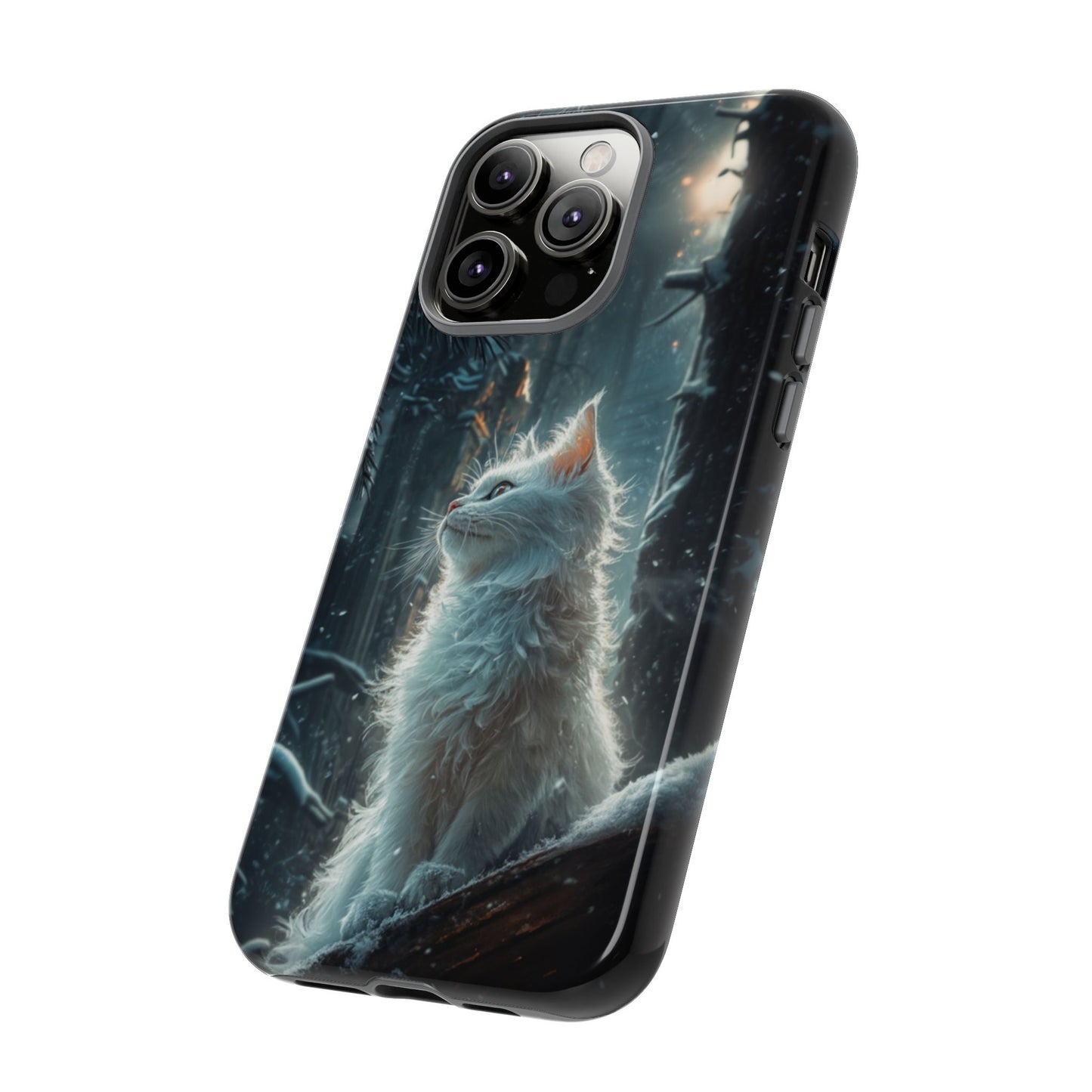 Winter Enchantment White Cat Phone Case - iPhone, Google Pixel, Samsung Galaxy