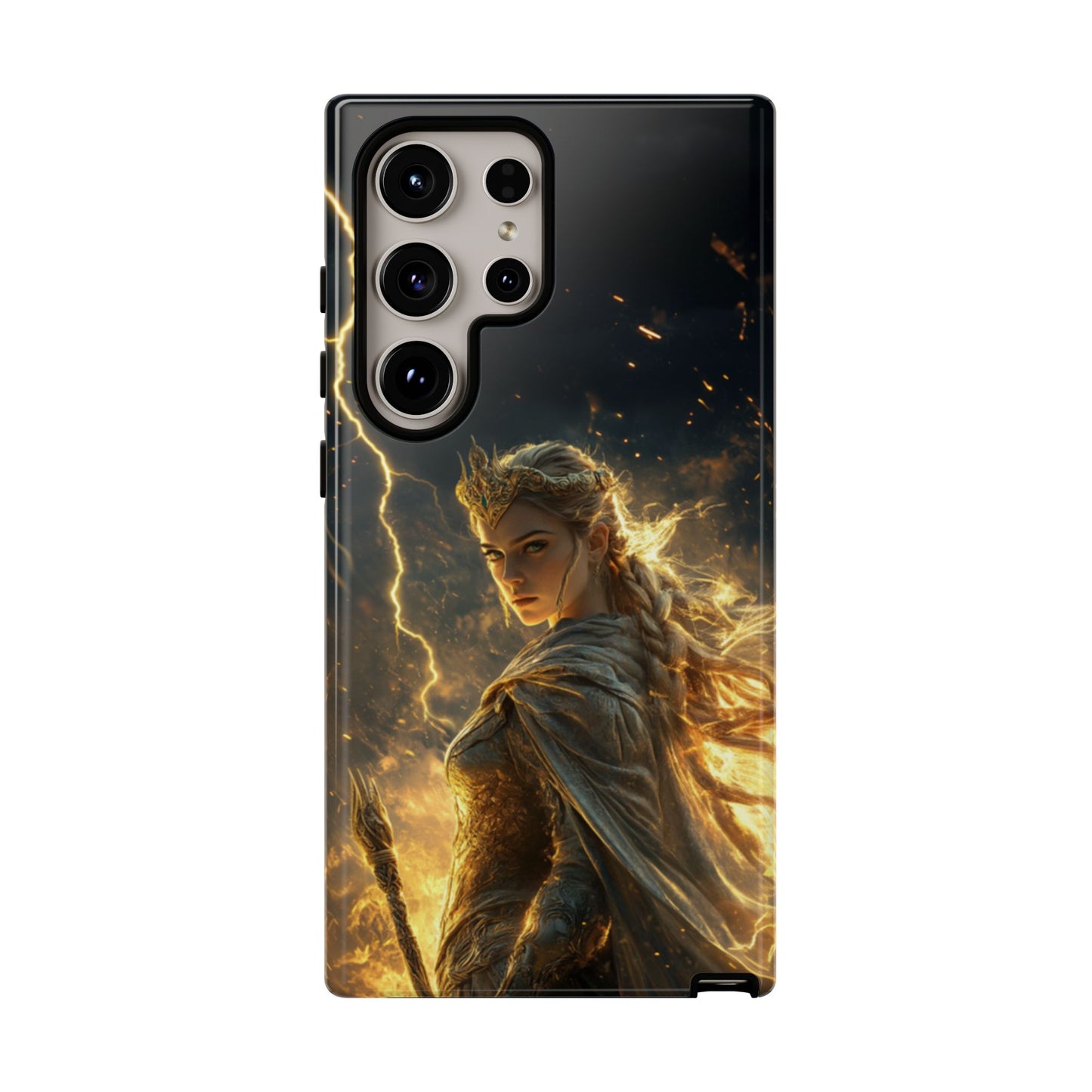 Elf Queen Golden Lightning Storm Crown - Tough Samsung Galaxy Case