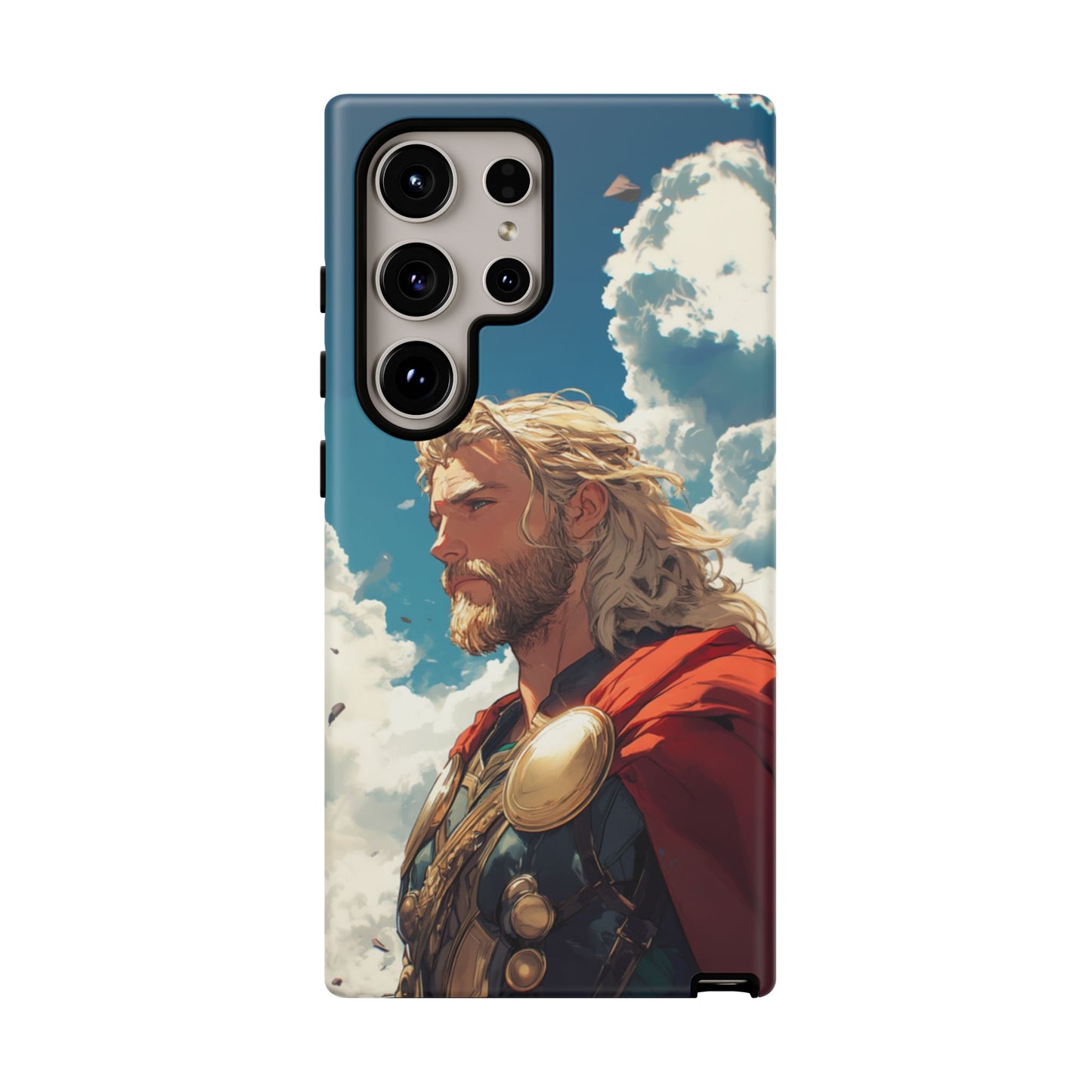 Celestial Protector: Anime-Style Thor Phone Case - iPhone, Google Pixel, Samsung