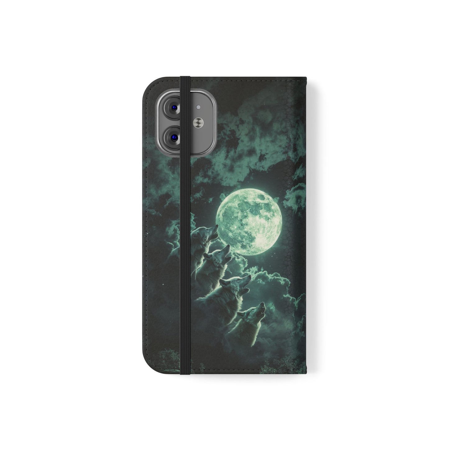 Moonlit Wolf Chorus - Wallet Flip Case