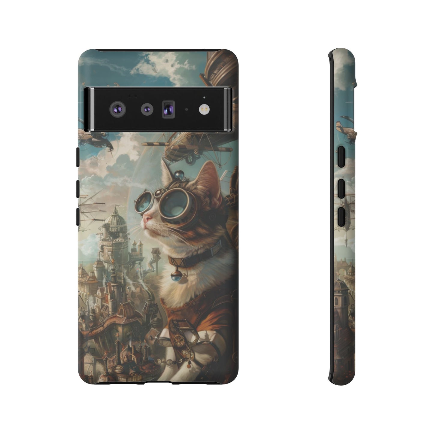 Steampunk Cat Adventurer - iPhone, Google Pixel, Samsung Galaxy