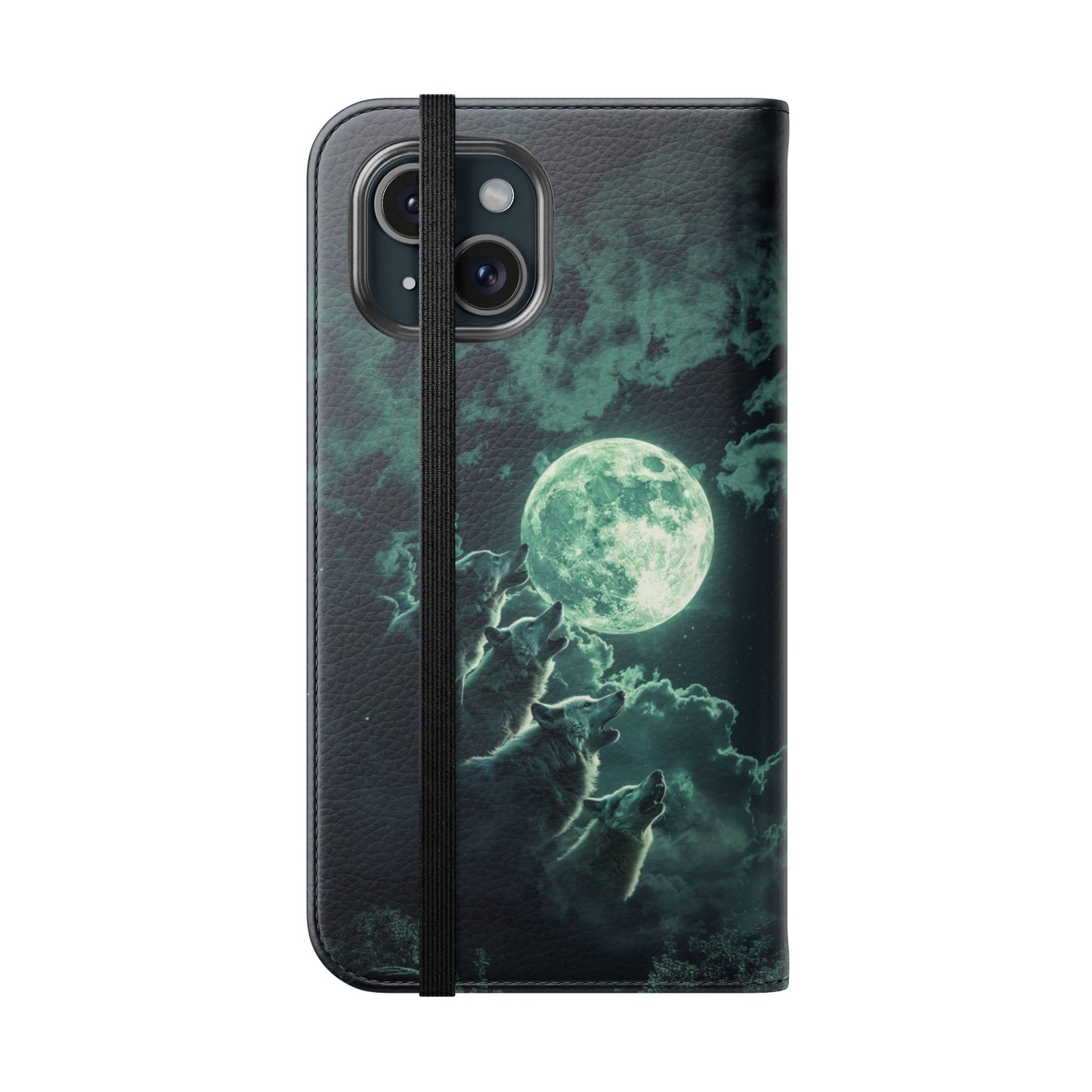 Moonlit Wolf Chorus - Wallet Flip Case