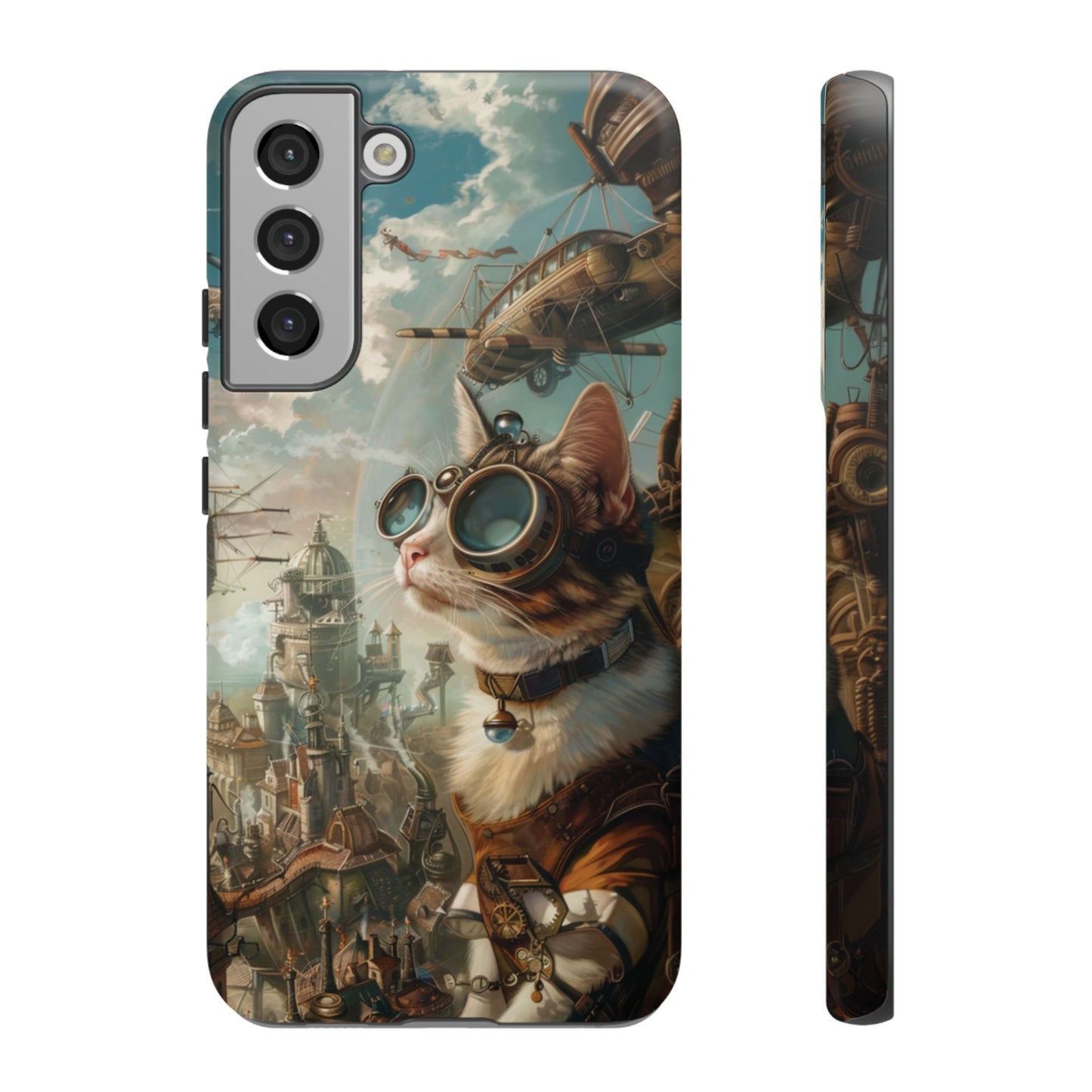 Steampunk Cat Adventurer - iPhone, Google Pixel, Samsung Galaxy