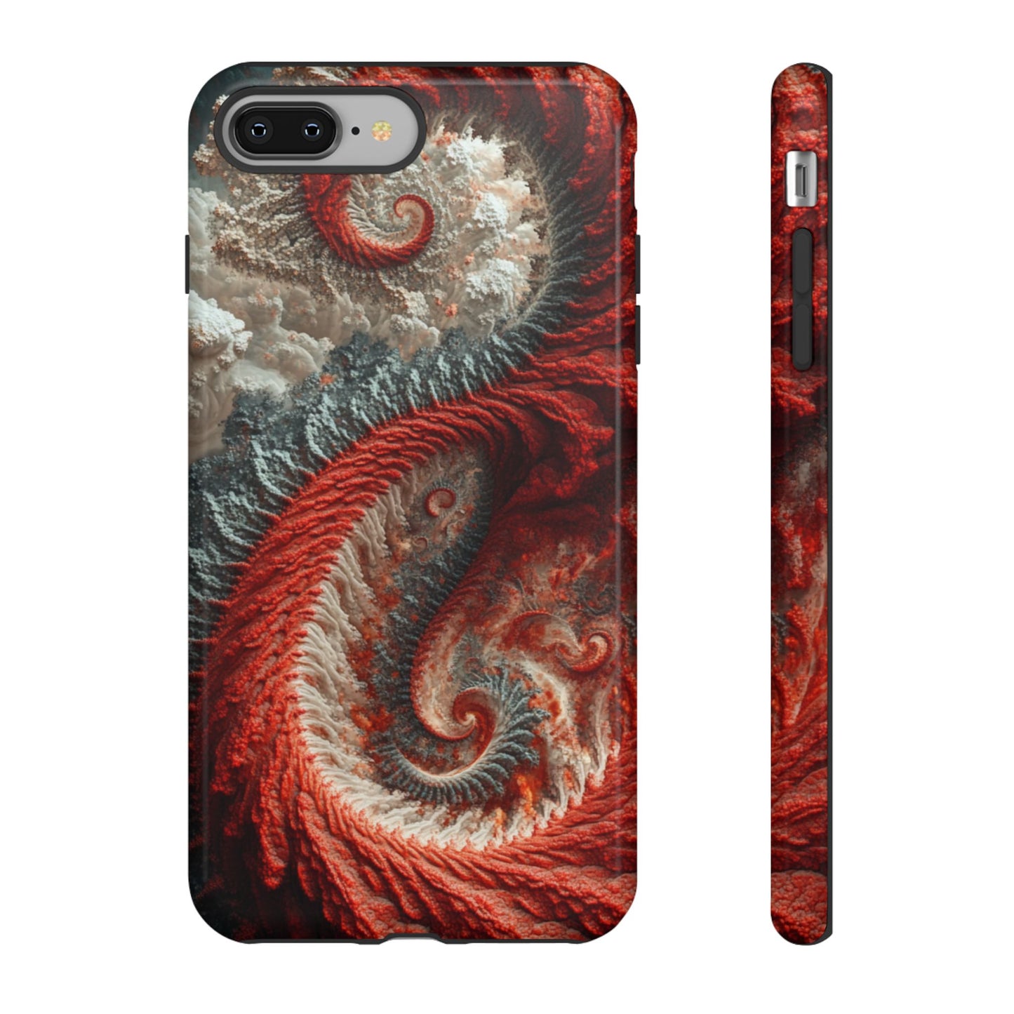 Crimson Spiral Fractal – Tough iPhone Case